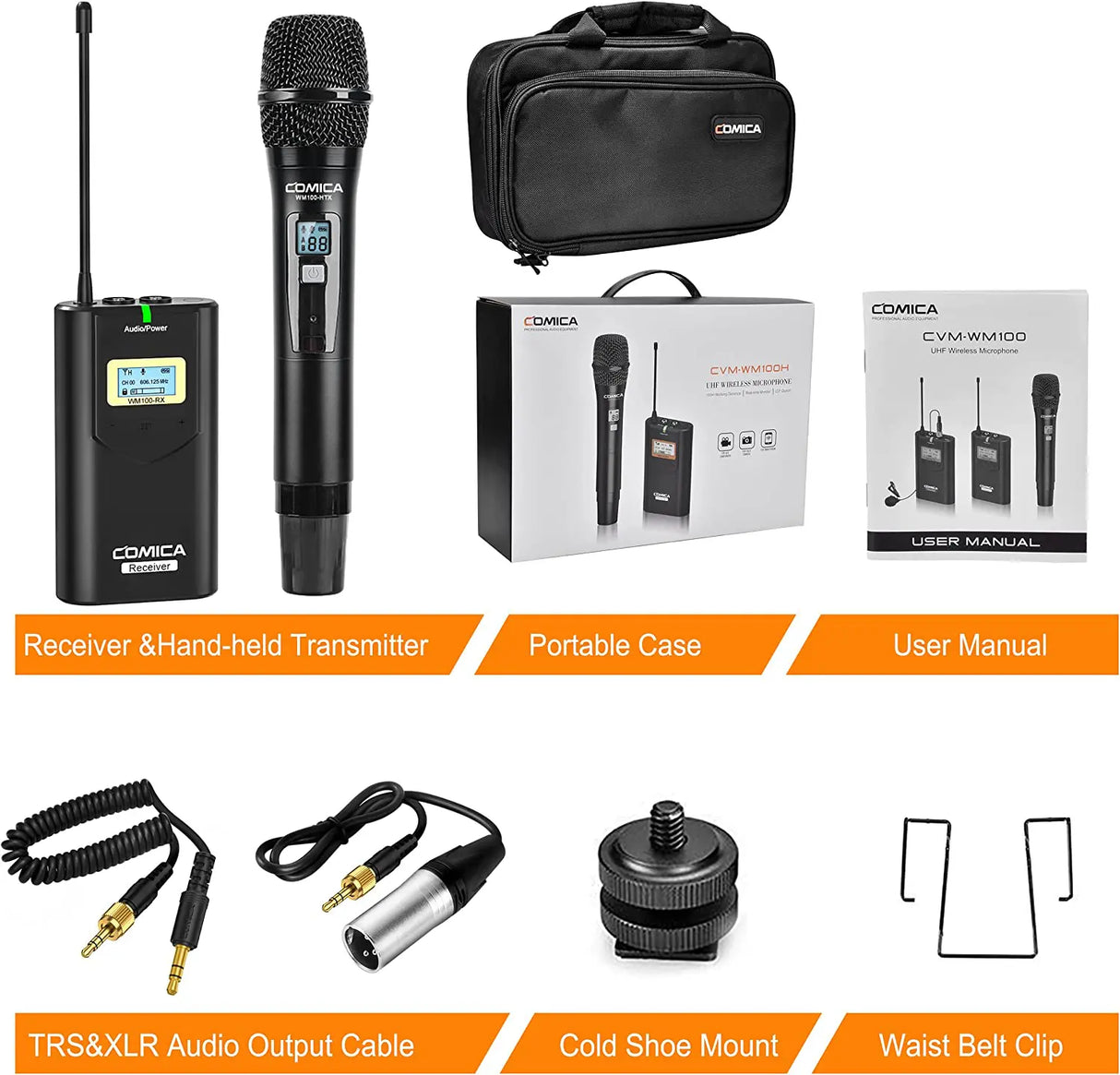 Comica WM100(H) - Kit Microphone Sans Fil Professionnel