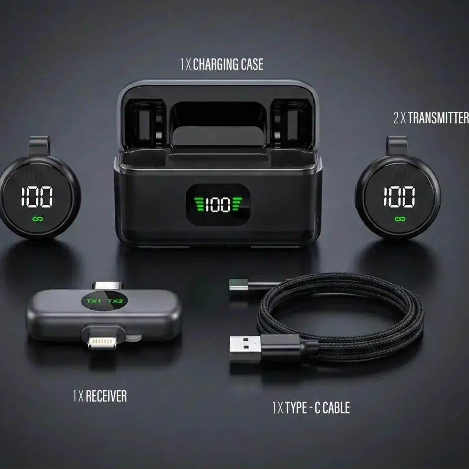 Micro Cravate Sans Fil MIC S30 – Type-C & Lightning 2.4GHz