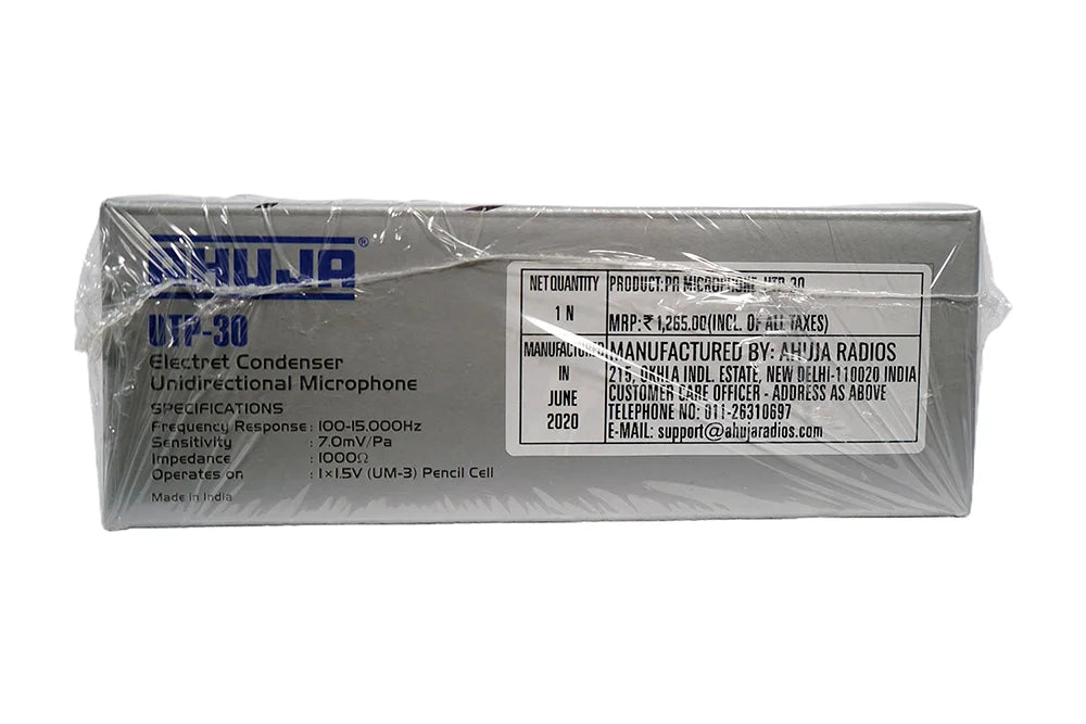 AHUJA UTP-30 Micro Cravate Condensateur Unidirectionnel