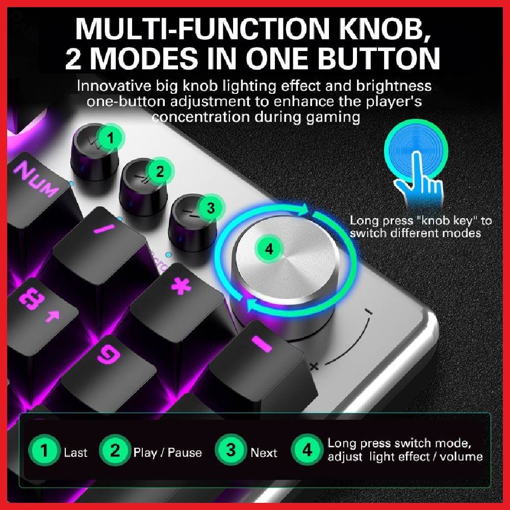 AULA T200 – Combo Clavier et Souris Gaming avec Rétroéclairage Coloré et Molette Multifonction