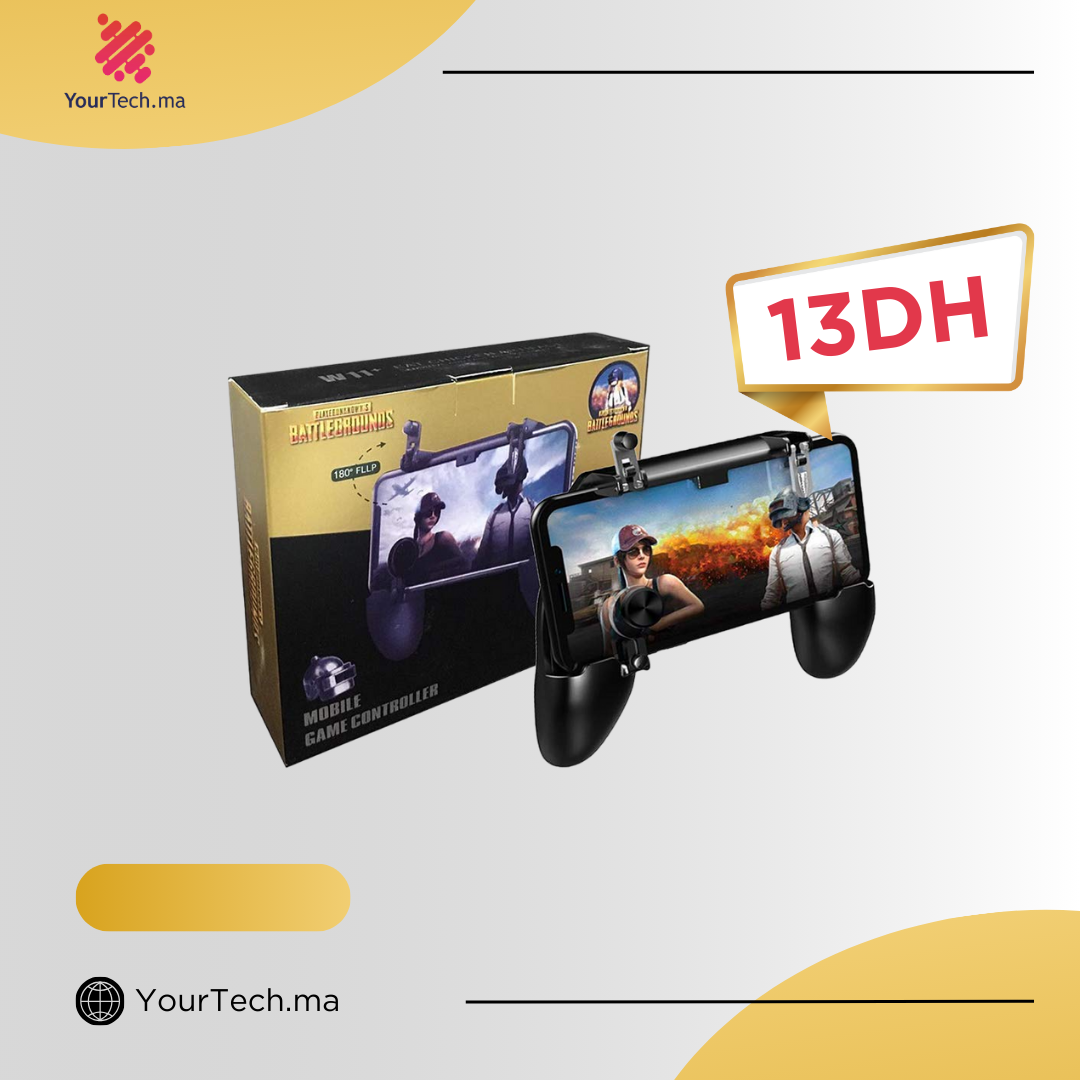 وحدة تحكم لعبة موبايل PUBG W11+ مع حامل وزر إطلاق