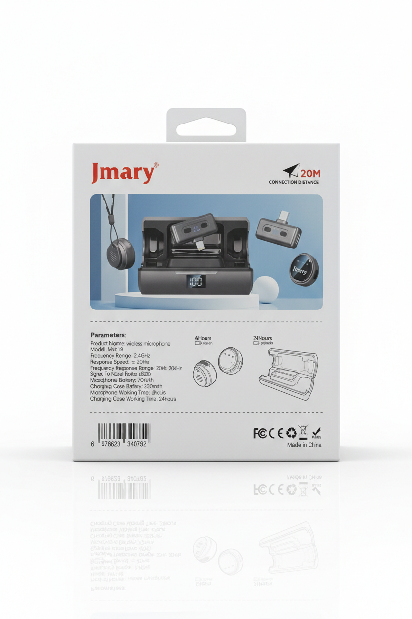 Microphone Sans Fil Jmary MW-19 avec Boîtier de Charge