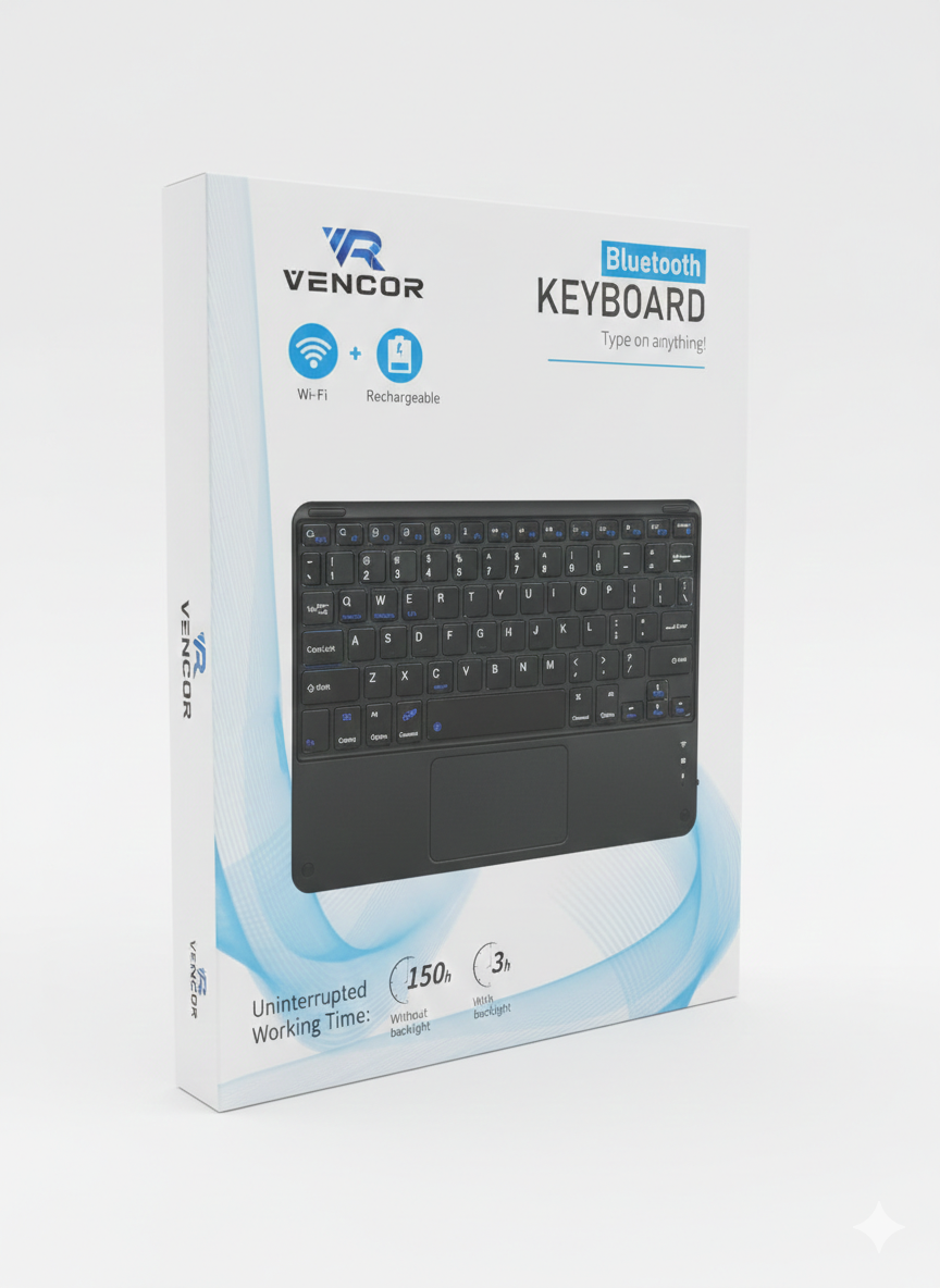 Clavier Bluetooth Vencor 10" avec Pavé Tactile - Arabe et Français