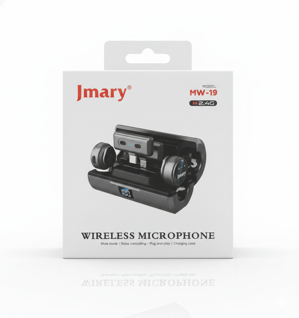 Microphone Sans Fil Jmary MW-19 avec Boîtier de Charge