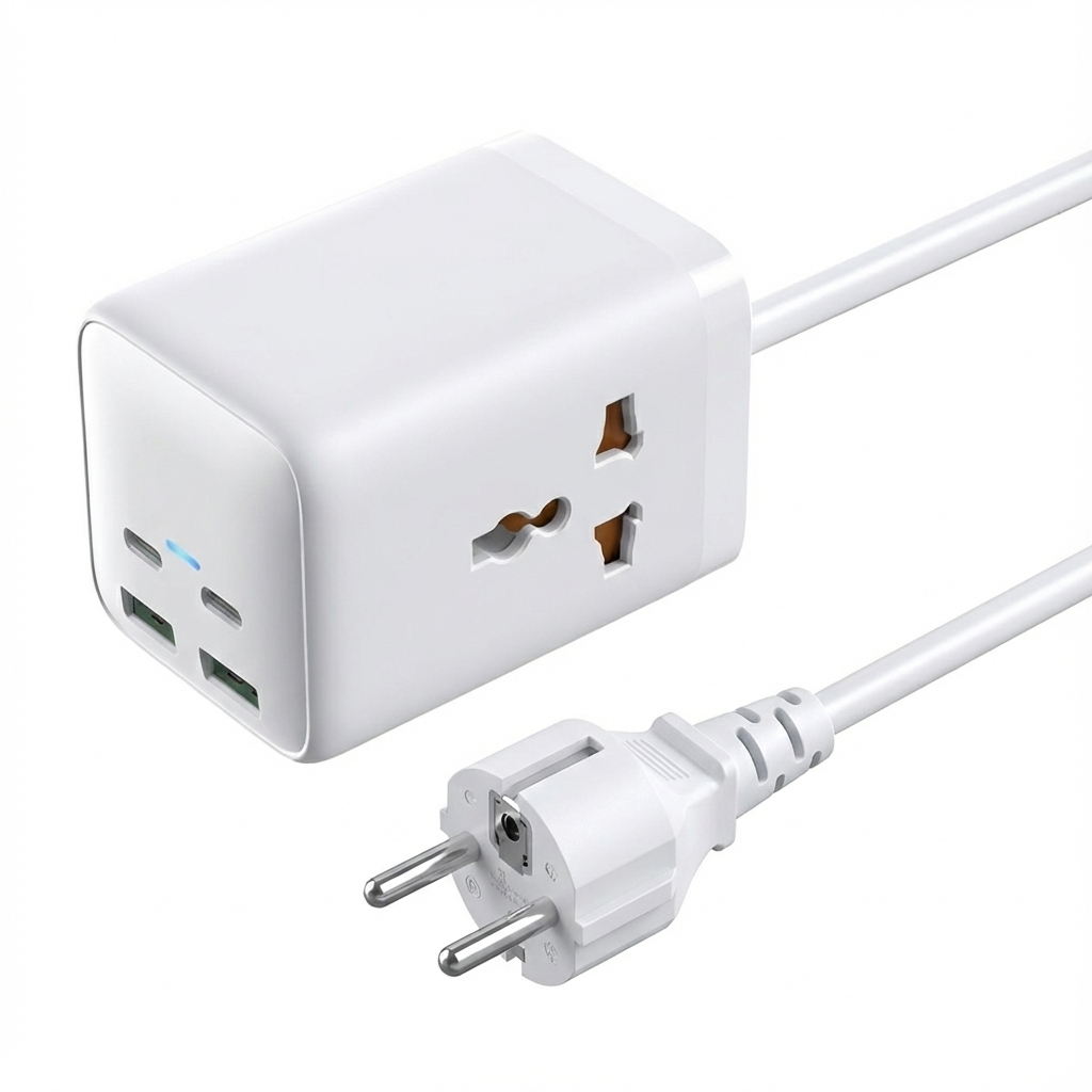 Multiprise GaN 65W W65-01 – 2 Ports USB-A & 2 USB-C avec 2 Prises