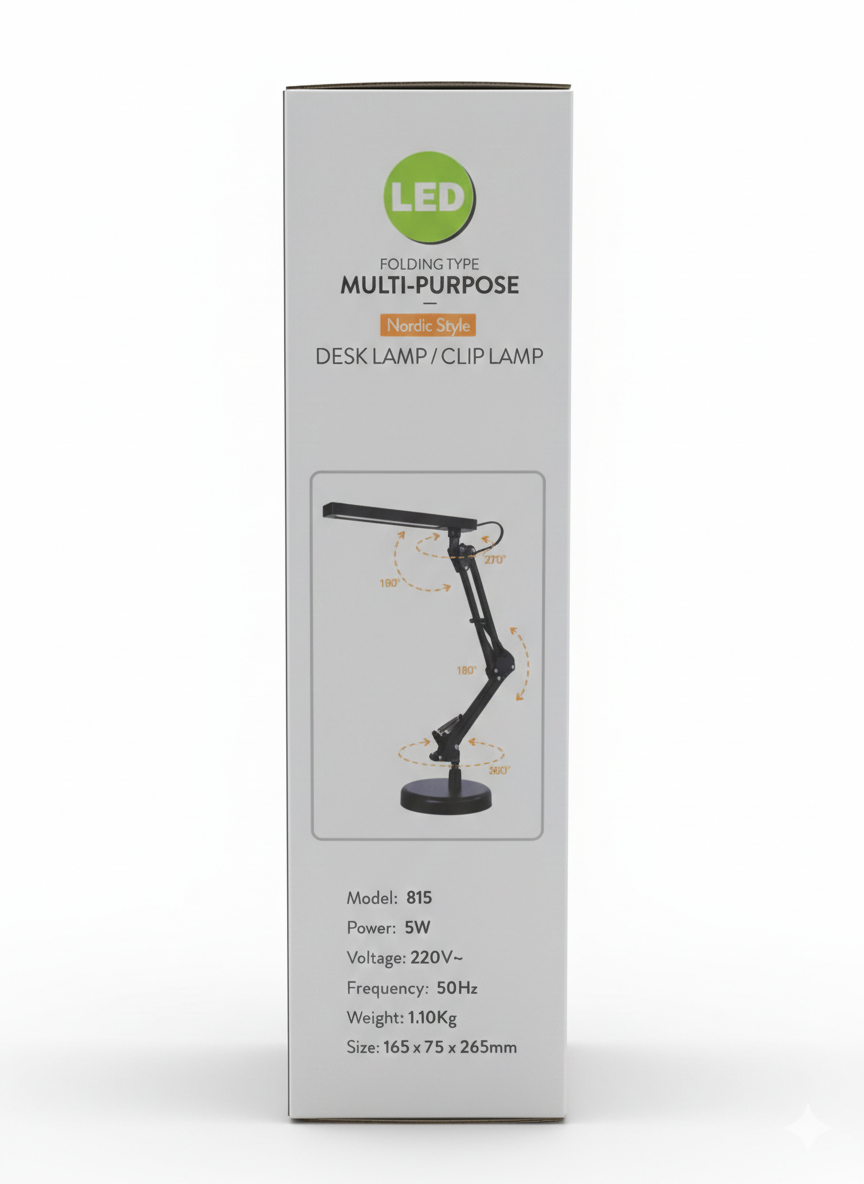Lampe de Bureau LED Multi-usage Style Nordique avec Pince et Socle