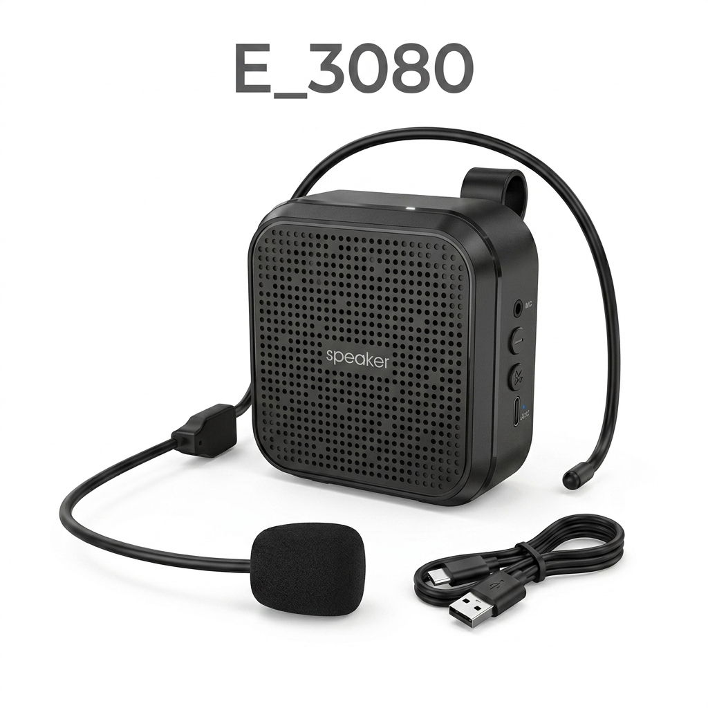Mini Haut-Parleur Portable E-3080 avec Microphone Sans Fil