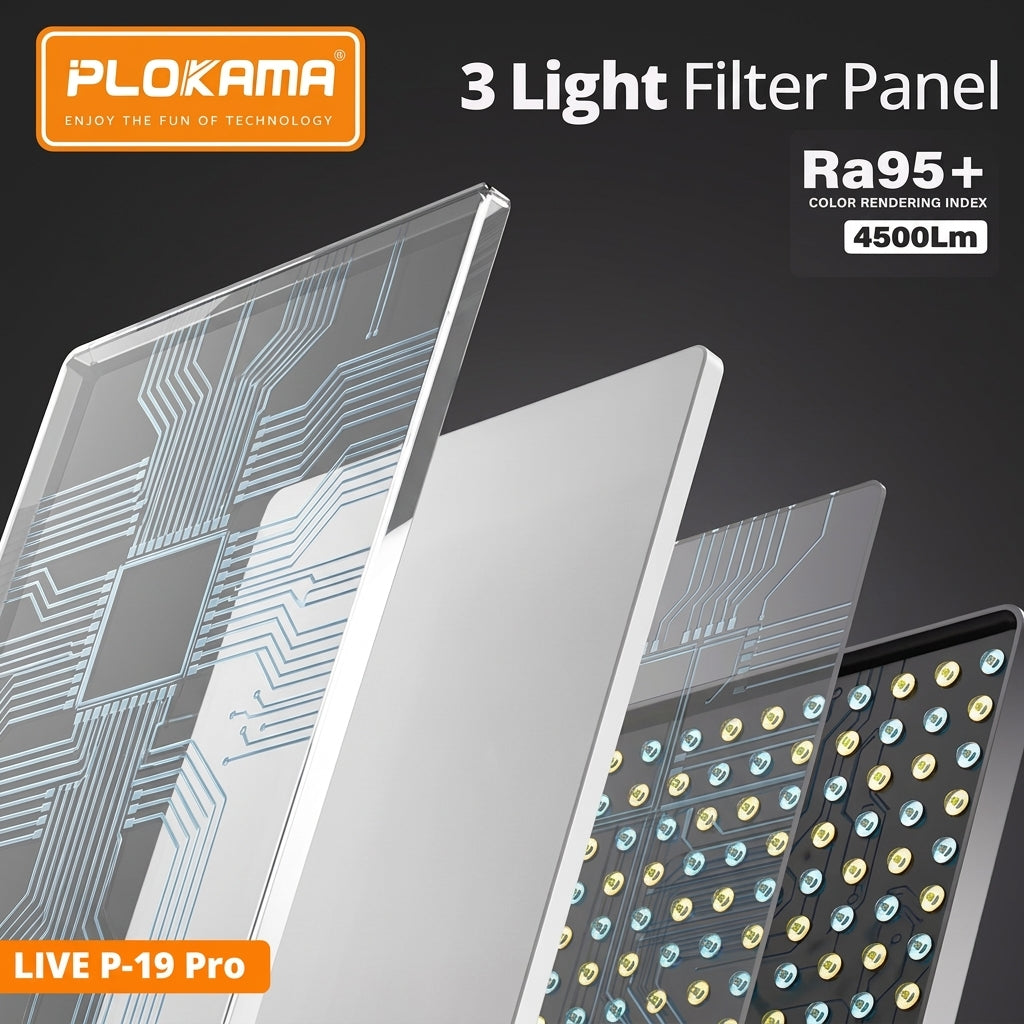 Panneau LED RGB 80W Plokama P19 Pro + trépied 2M pro
