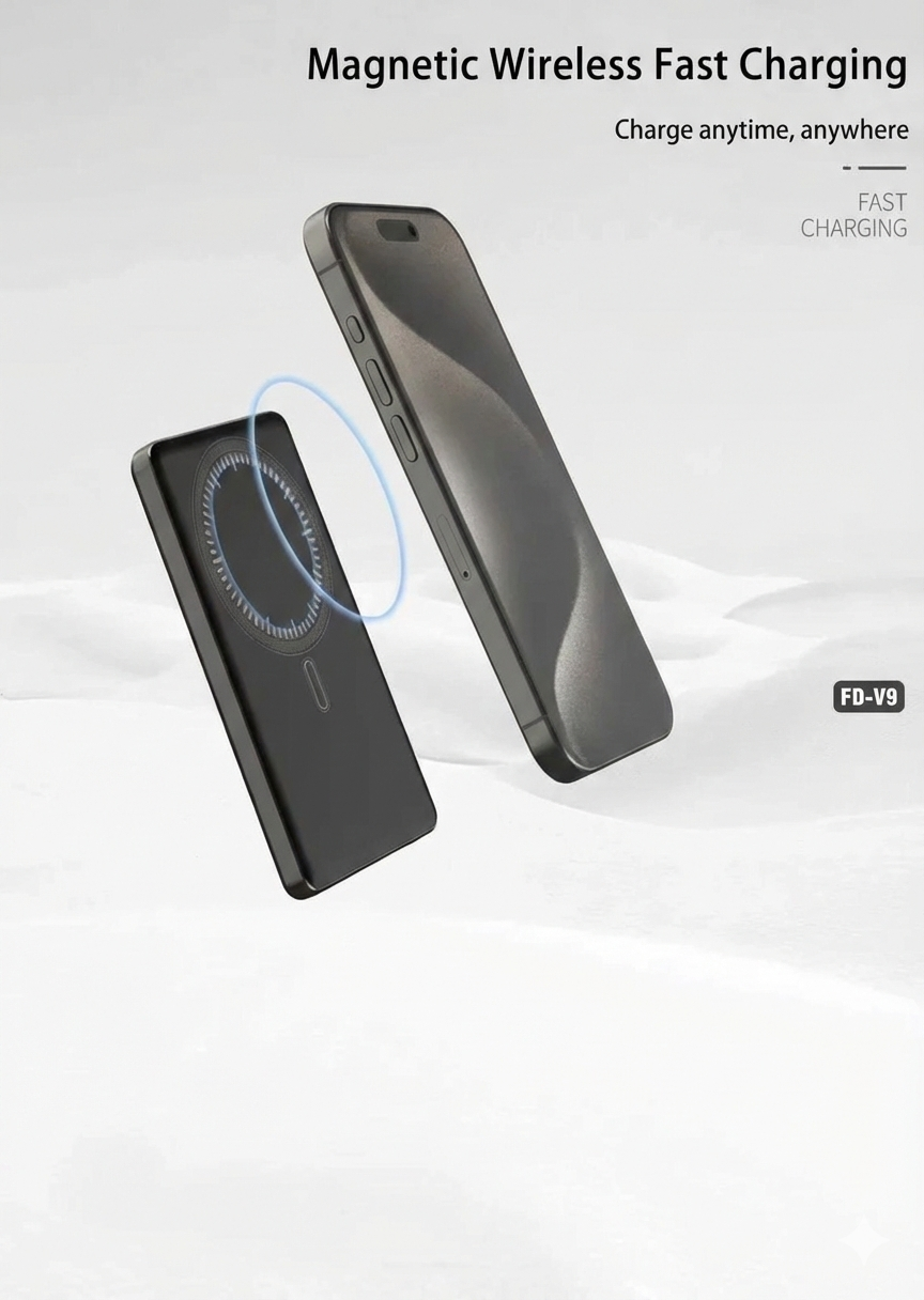 Power Bank Magnétique Ultra-Mince Fast Digital FD-V9 10000mAh