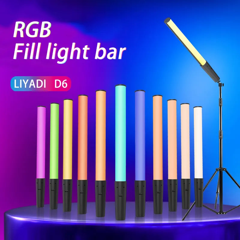 مصباح أنبوب RGB 8W محمول للبث، المكياج والفيديو