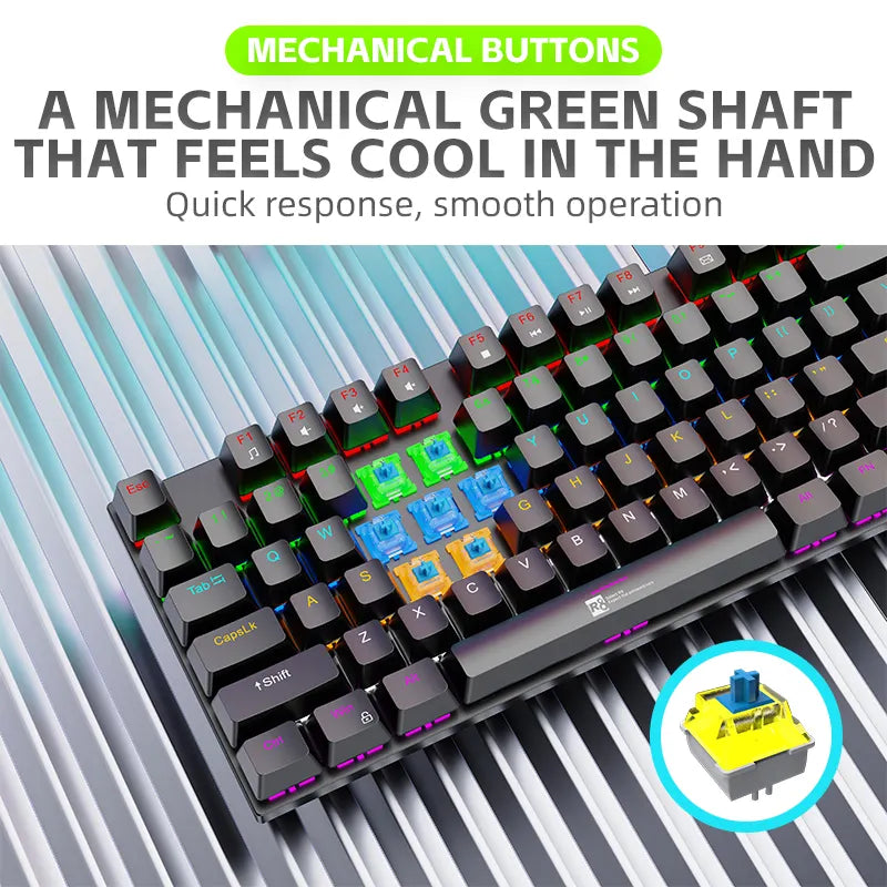 Clavier Mécanique Gaming 87 Touches RGB – R8 1032