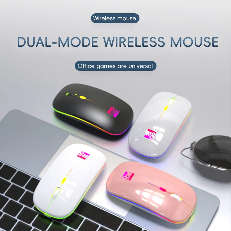 Souris Optique Rechargeable RGB USB et bluetooth avec 4 Boutons – 1600DPI