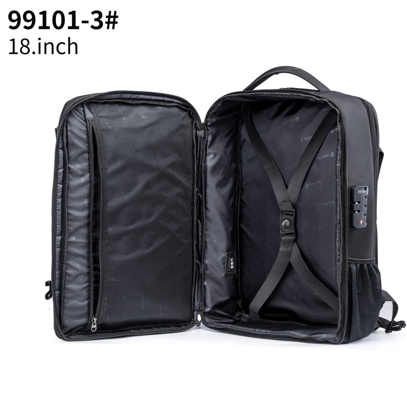 Sac à dos USB étanche antivol pour ordinateur portable et voyage – Homme & Femme – Oxford, 36-55L