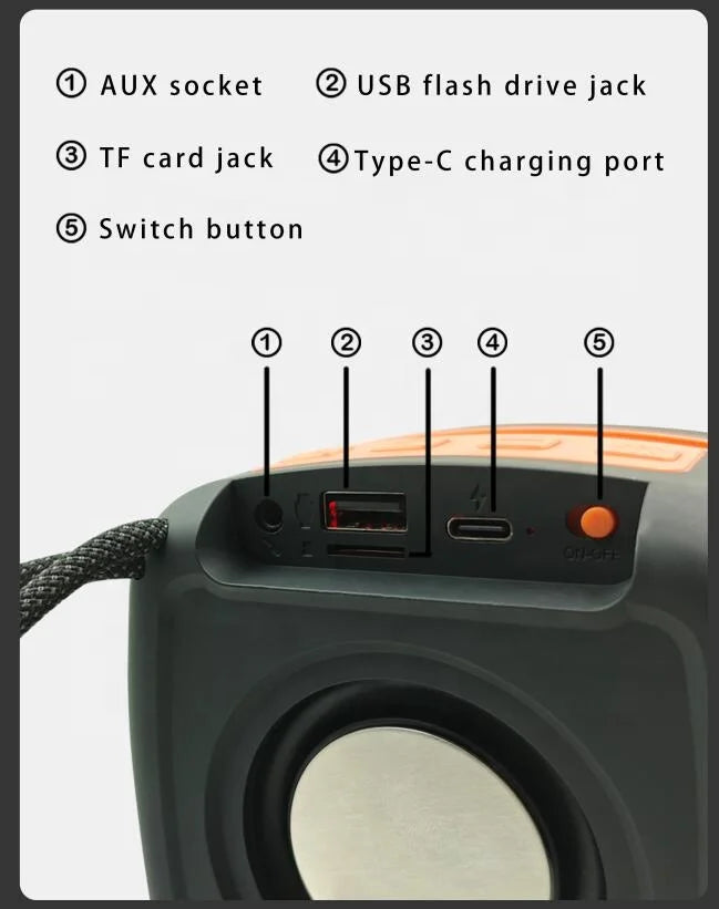 Mini Enceinte Bluetooth 5W Portable avec Effets Lumineux RGB et Support Téléphone