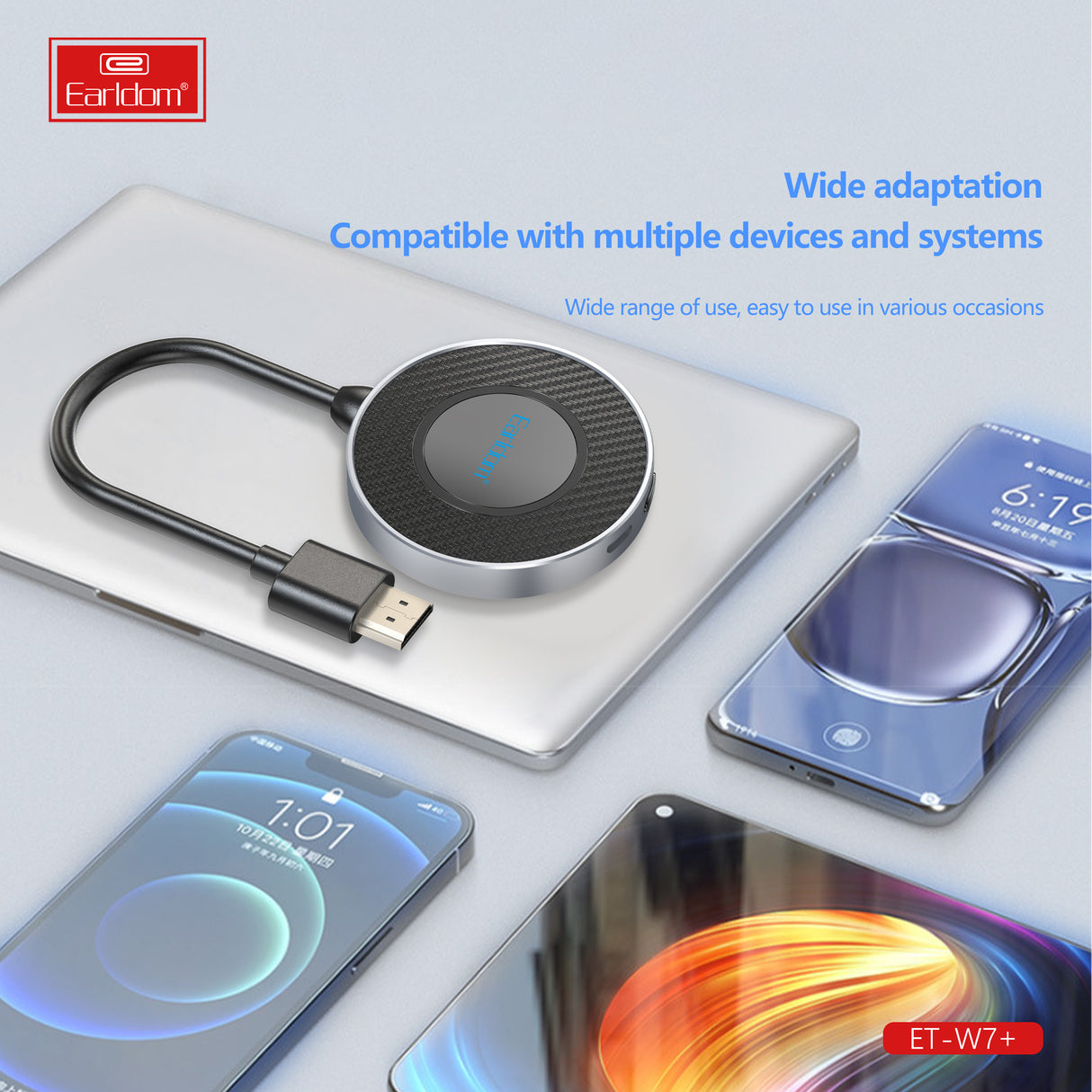 Dongle TV Sans Fil Earldom W7+ WiFi Miracast AirPlay 4K