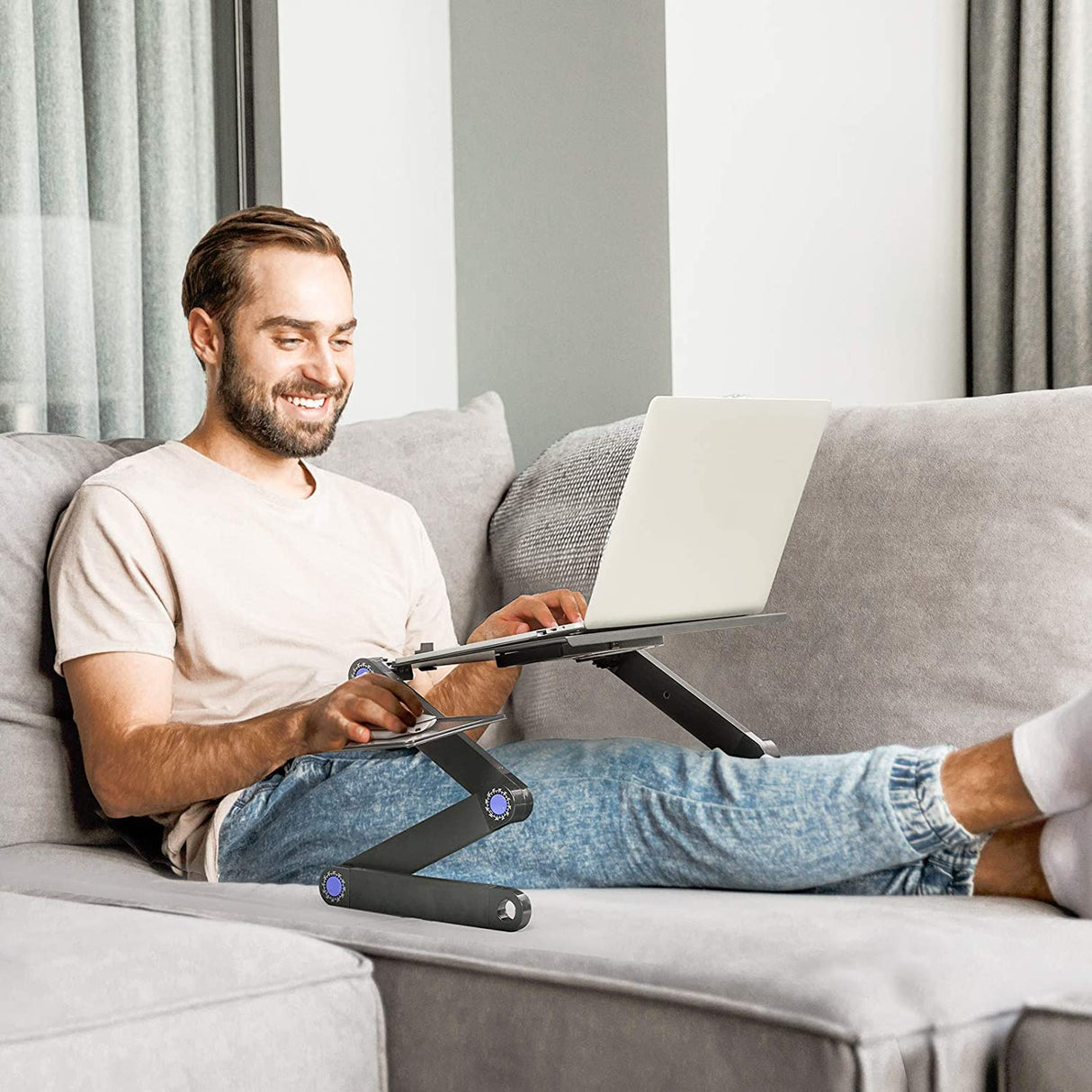 Table Pliable en Aluminium pour Ordinateur avec Ventilation