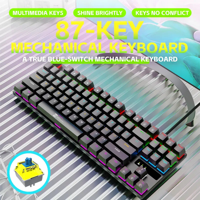 لوحة مفاتيح ميكانيكية للألعاب 87 مفتاح RGB – R8 1032