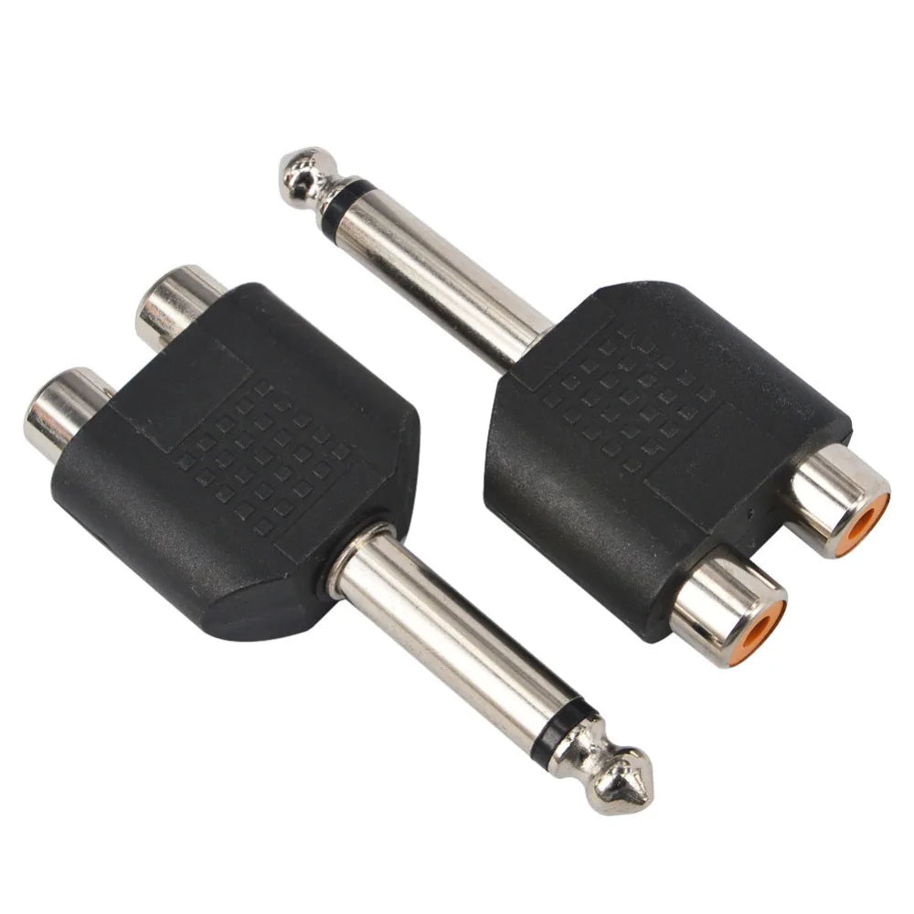 Adaptateur jack 6,5 mm mâle vers double RCA femelle, connecteur audio stéréo