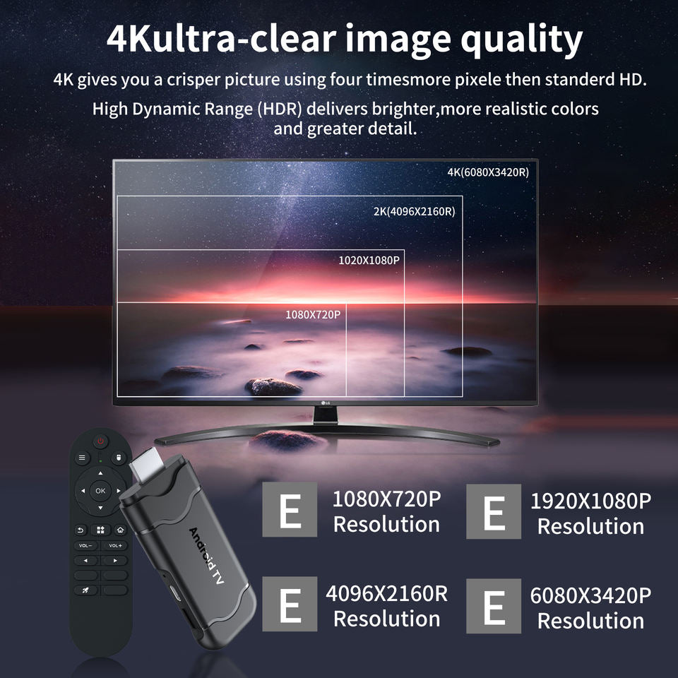 H9 TV Stick Android 16 – Full HD, 2GB/16GB, WiFi 2.4G/5G