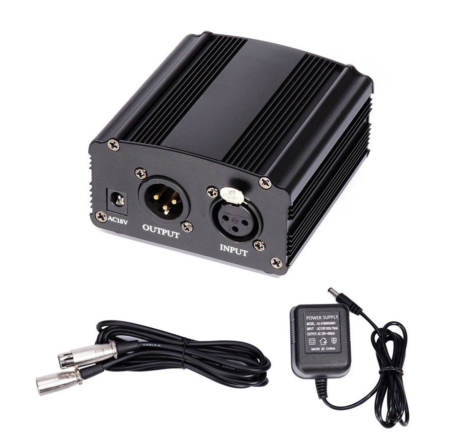 Microphone BM800 + Carte Son Audio V8 + Écouteur + Phantom + XLR cable