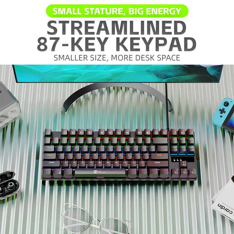 Clavier Mécanique Gaming 87 Touches RGB – R8 1032
