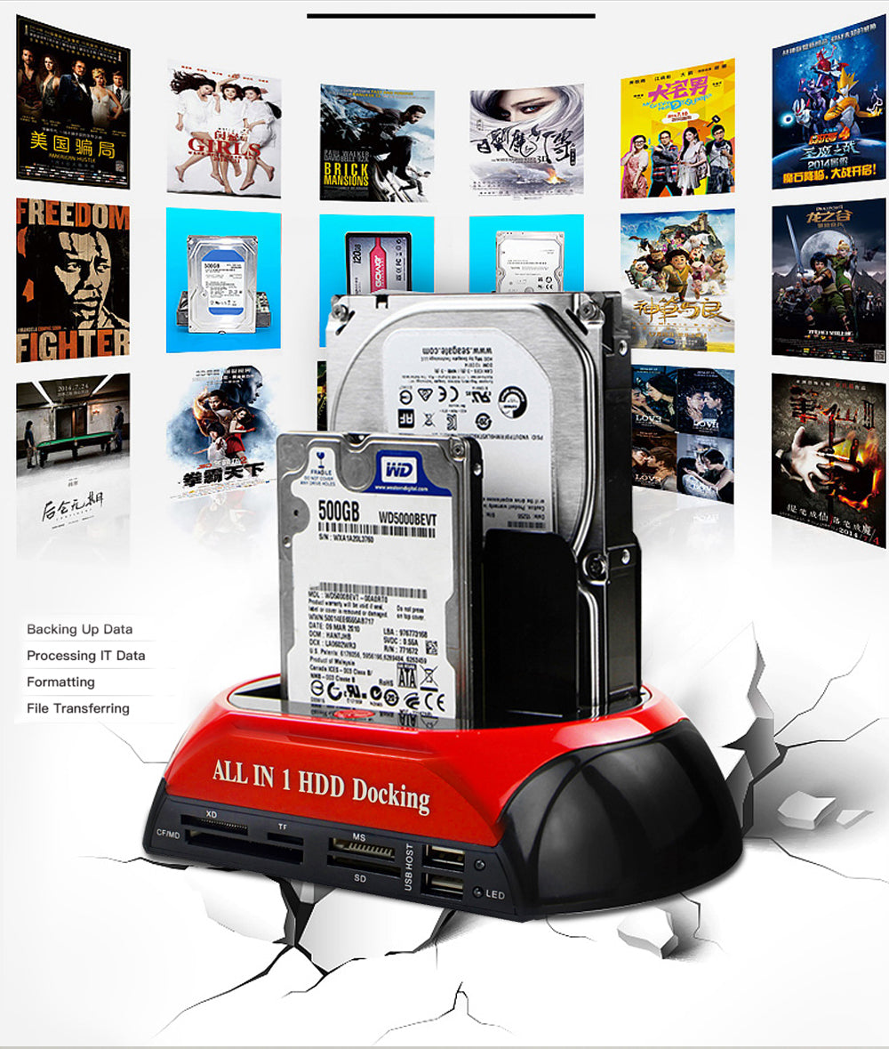 Station d'accueil HDD tout en 1, USB 2.0 vers SATA IDE