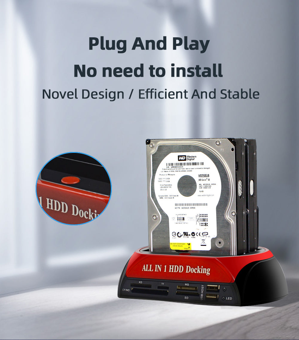 Station d'accueil HDD tout en 1, USB 2.0 vers SATA IDE