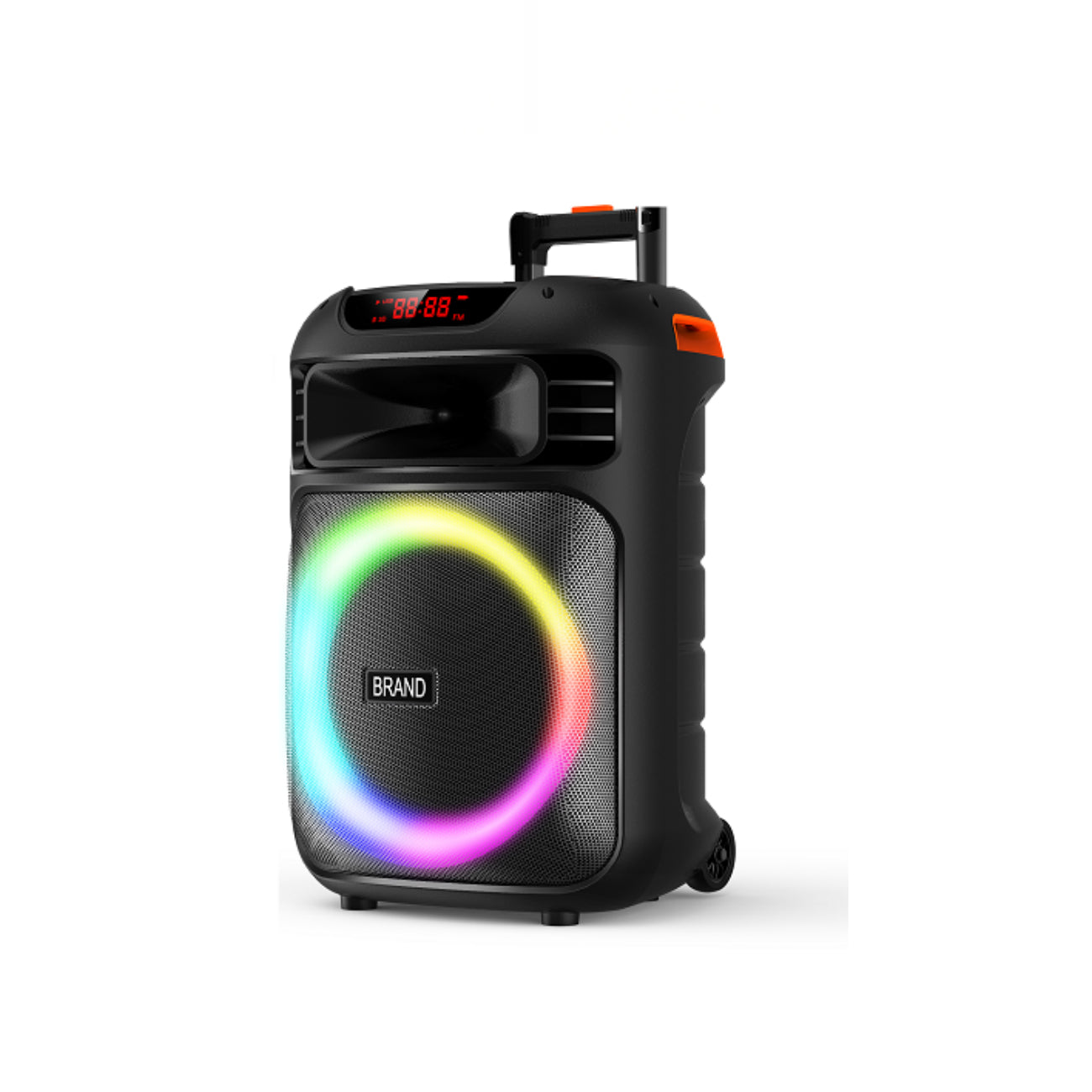 Enceinte Portable 15" avec Batterie Rechargeable, 2 Micro, Lumières LED RGB, Bluetooth et Télécommande