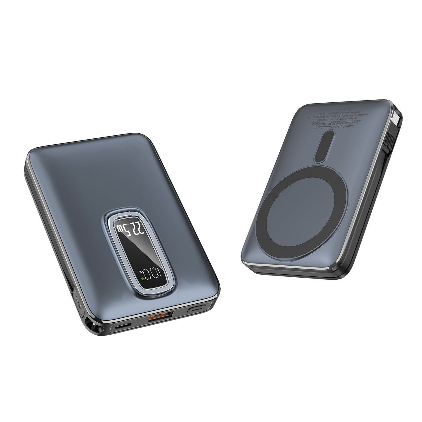 Power Bank Magnétique PD20W avec Charge Sans Fil 15W