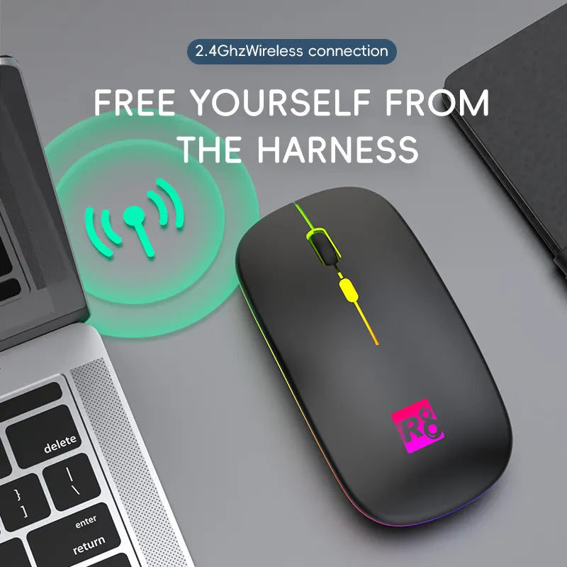 Souris Optique Rechargeable RGB USB et bluetooth avec 4 Boutons – 1600DPI