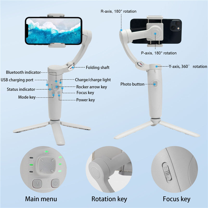 Stabilisateur Smartphone M1 3 Axis Gimbal avec Suivi Visage AI