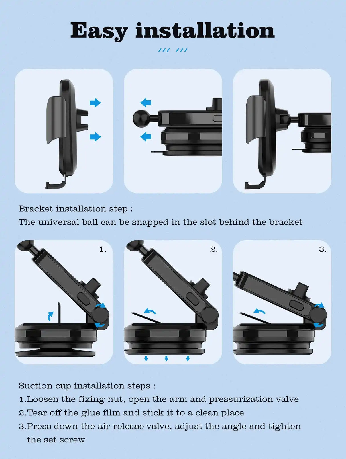 Chargeur Voiture Sans Fil 15W LDNIO MW21-1 à Serrage Automatique