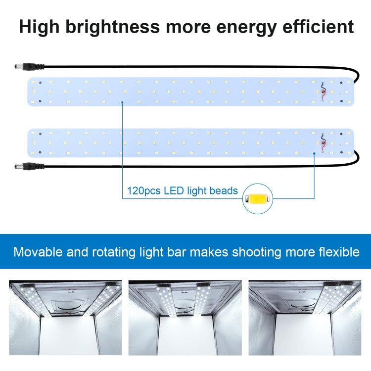 صندوق استوديو تصوير محترف PULUZ 60x60x60 سم LED 5500K مع 6 خلفيات قابلة للإزالة