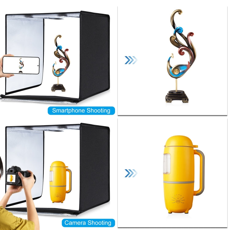 Boîte Studio Photo Pro PULUZ 60x60x60 cm LED 5500K avec 6 Fonds Amovibles