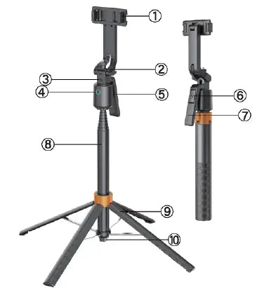 Perche Selfie Q13 Trépied AI 360° avec Télécommande