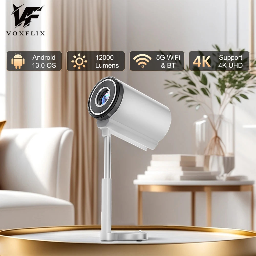 Projecteur 4K Android 13 – Mini Projecteur Portable WiFi6 Full HD 1080P avec LED Haute Luminosité
