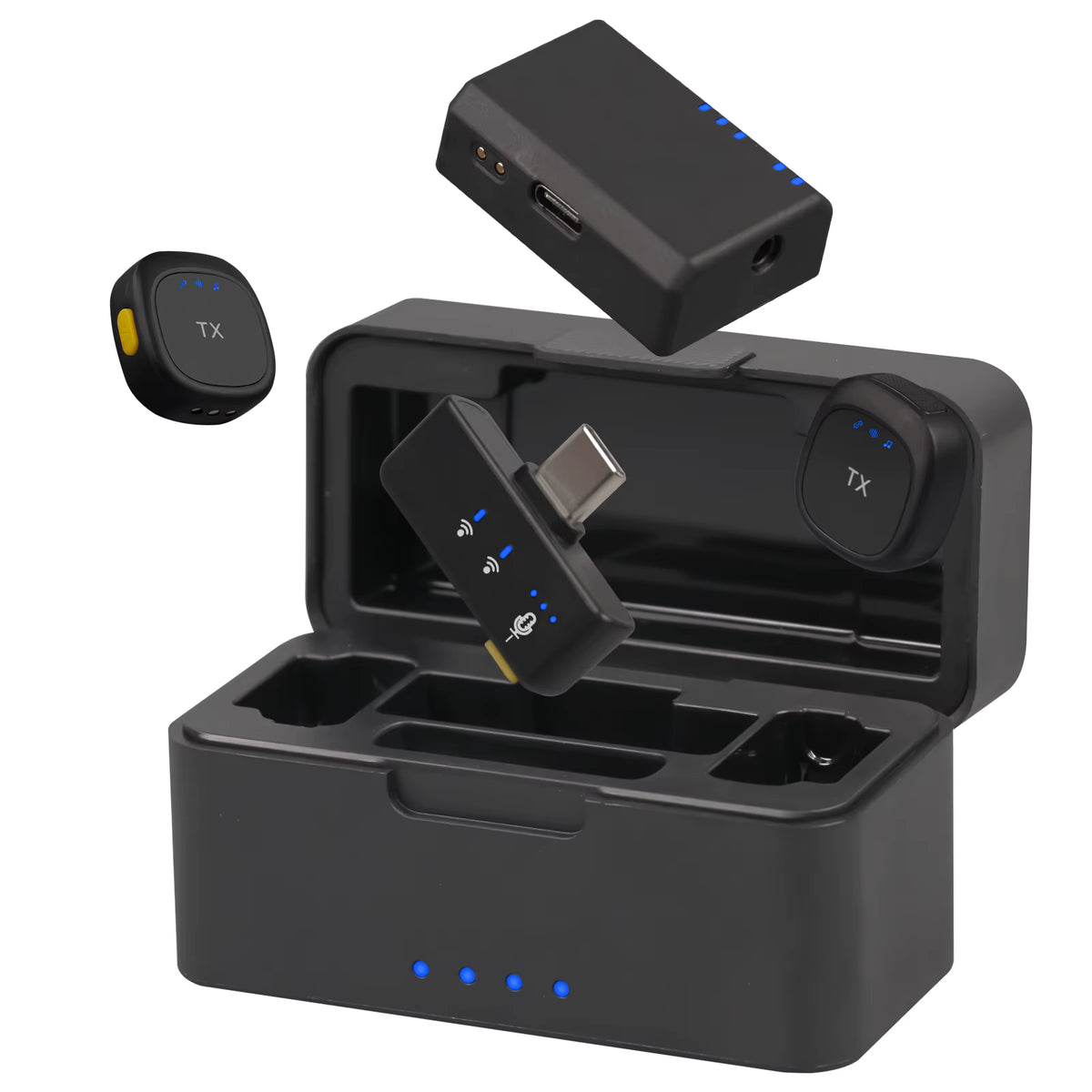 Microphone Sans Fil GOOERMI D07 2.4GHz pour Caméra 2TX 1RX
