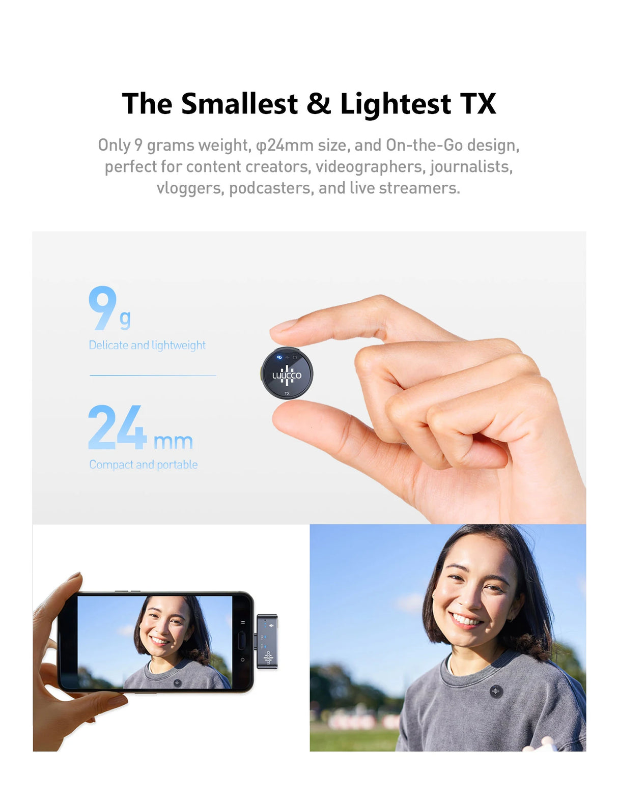 Luucco Airwave K2 Mini – Système de Micro Sans Fil USB-C Professionnel