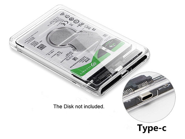 Boîtier Transparent pour Disque Dur SATA 2,5" avec Port Type-C