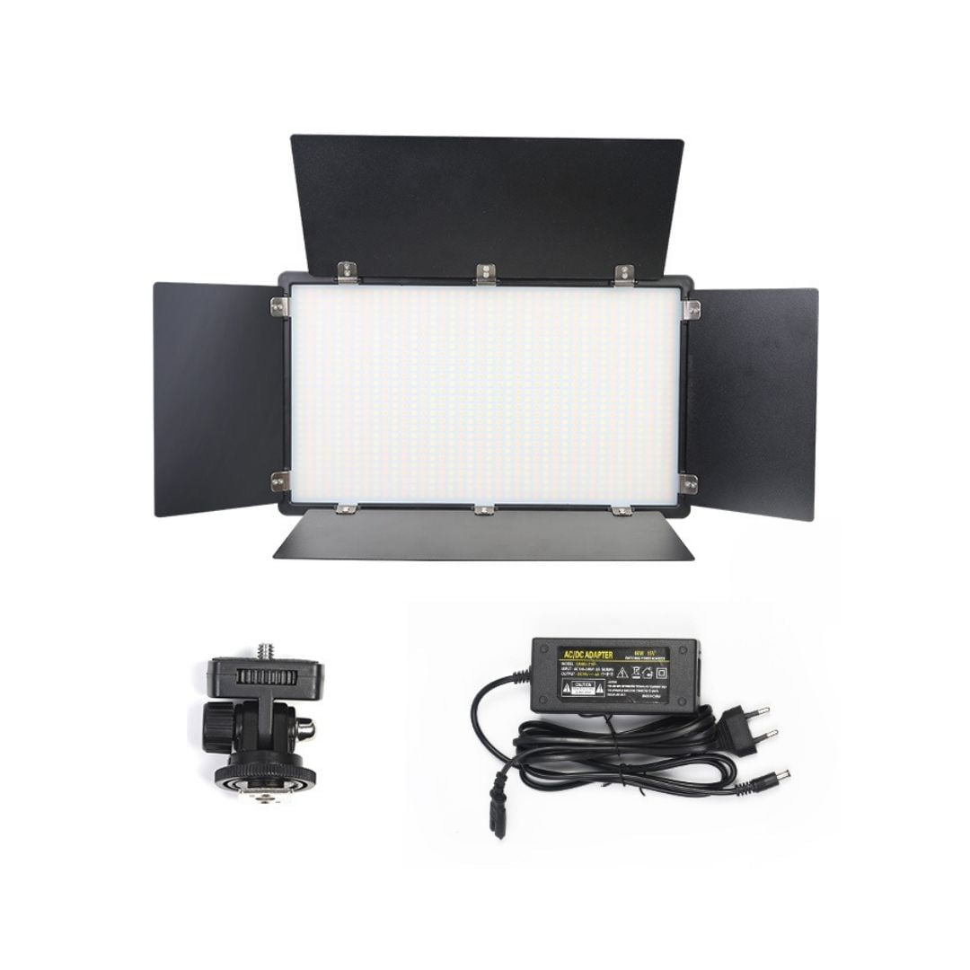 Panneau LED Vidéo Bi-Color Dimmable 40W avec Adaptateur Secteur et Trépied 2M (Sans Batterie)