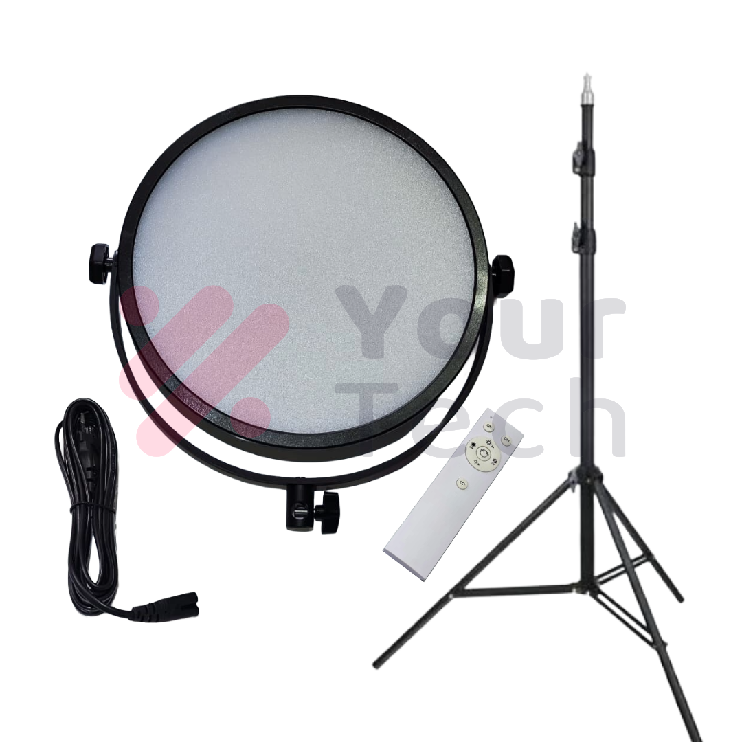 Panneau LED Rond avec Trépied et Télécommande – Éclairage Photo/Vidéo