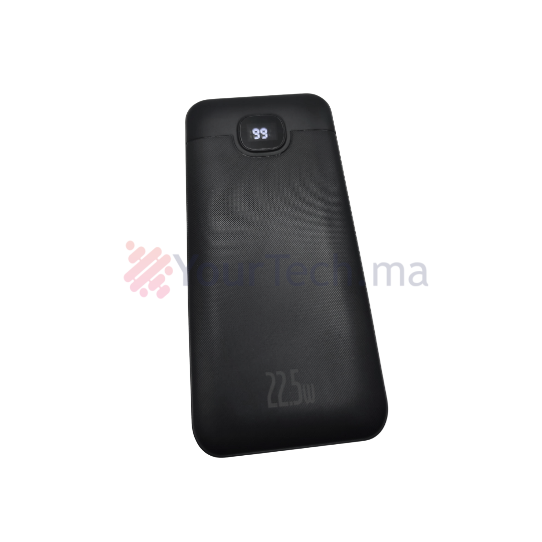 بنك طاقة Plustar 20000mAh شحن سريع 22.5 واط مع شاشة LED و3 منافذ USB/نوع-C