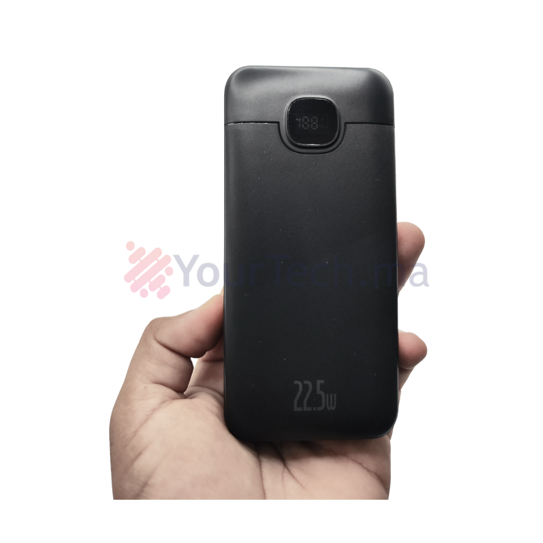 Power Bank Plustar 20000mAh Charge Rapide 22.5W avec Affichage LED et 3 Ports USB/Type-C