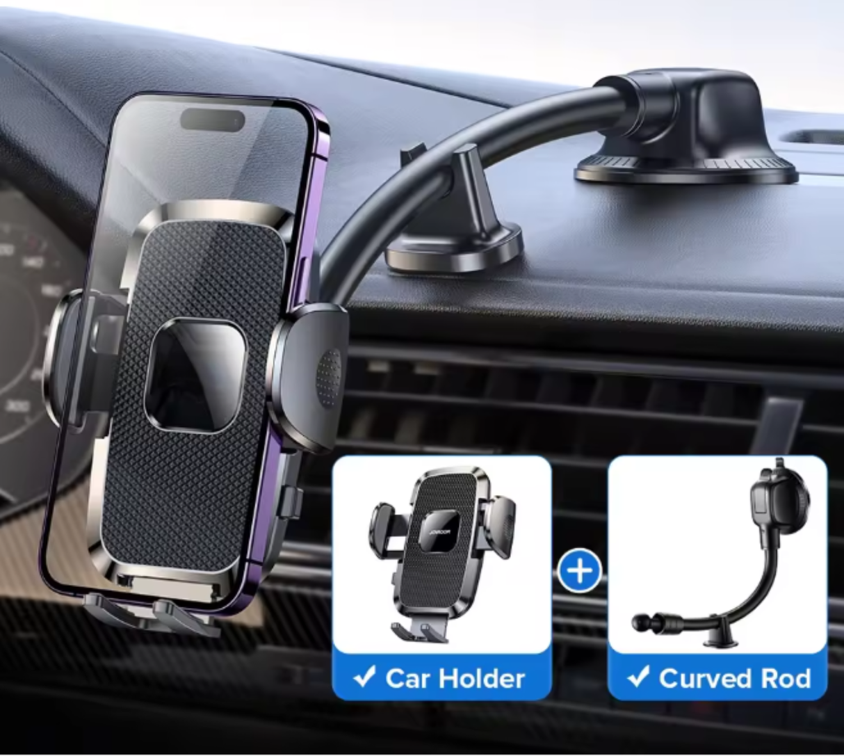 Support Téléphone Voiture Royal RCT-382 – Ventouse & Bras Flexible