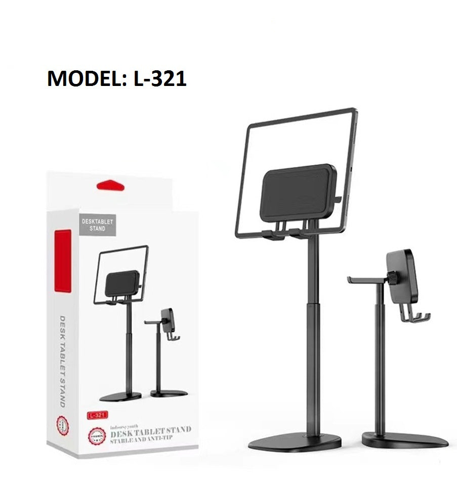 L-321 Adjustable Desktop Tablet & Phone Stand with Heavy Base