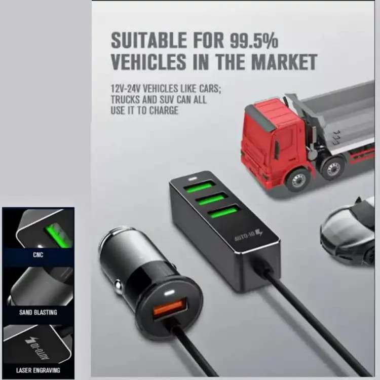 Chargeur Voiture USB Plustar C61 Luxe Combo 4 Ports