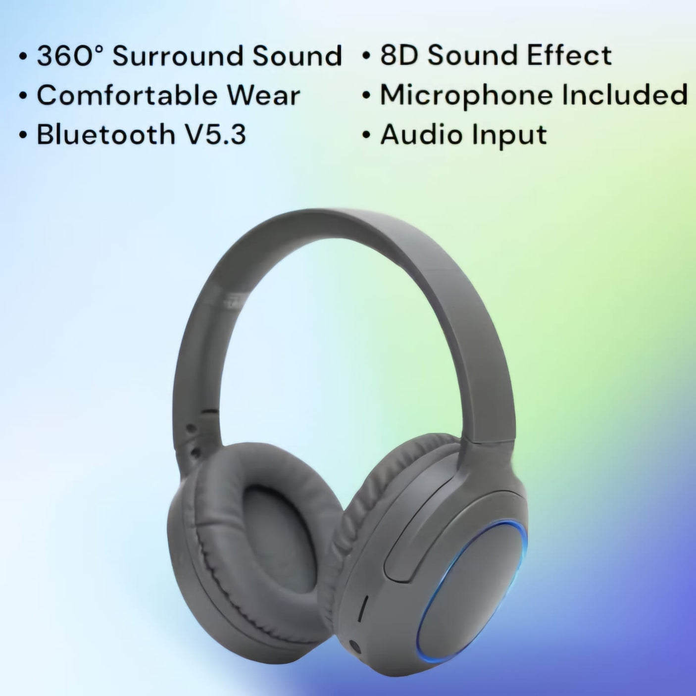 Casque Stéréo Sans Fil Rechargeable avec Micro Détachable - Noir