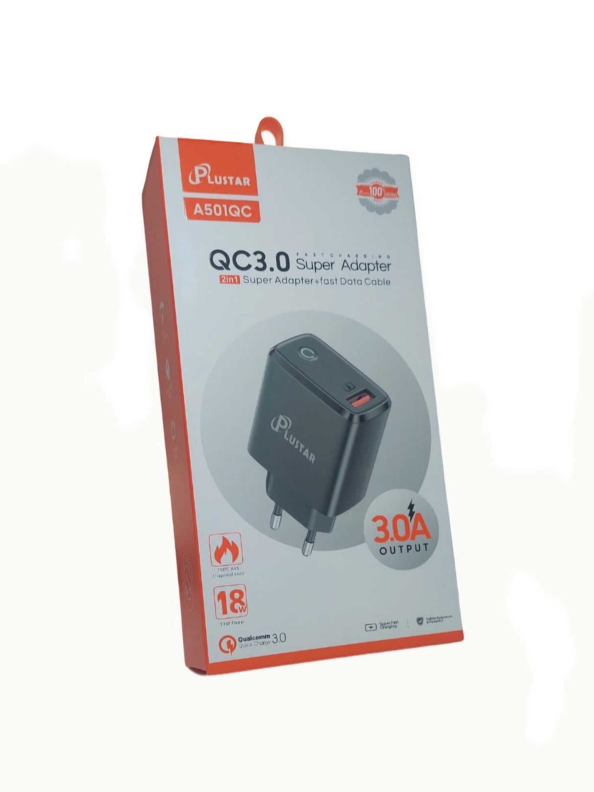 PLUSTAR A501QC Chargeur Fast charge 3A et 18W avec Cable Type C