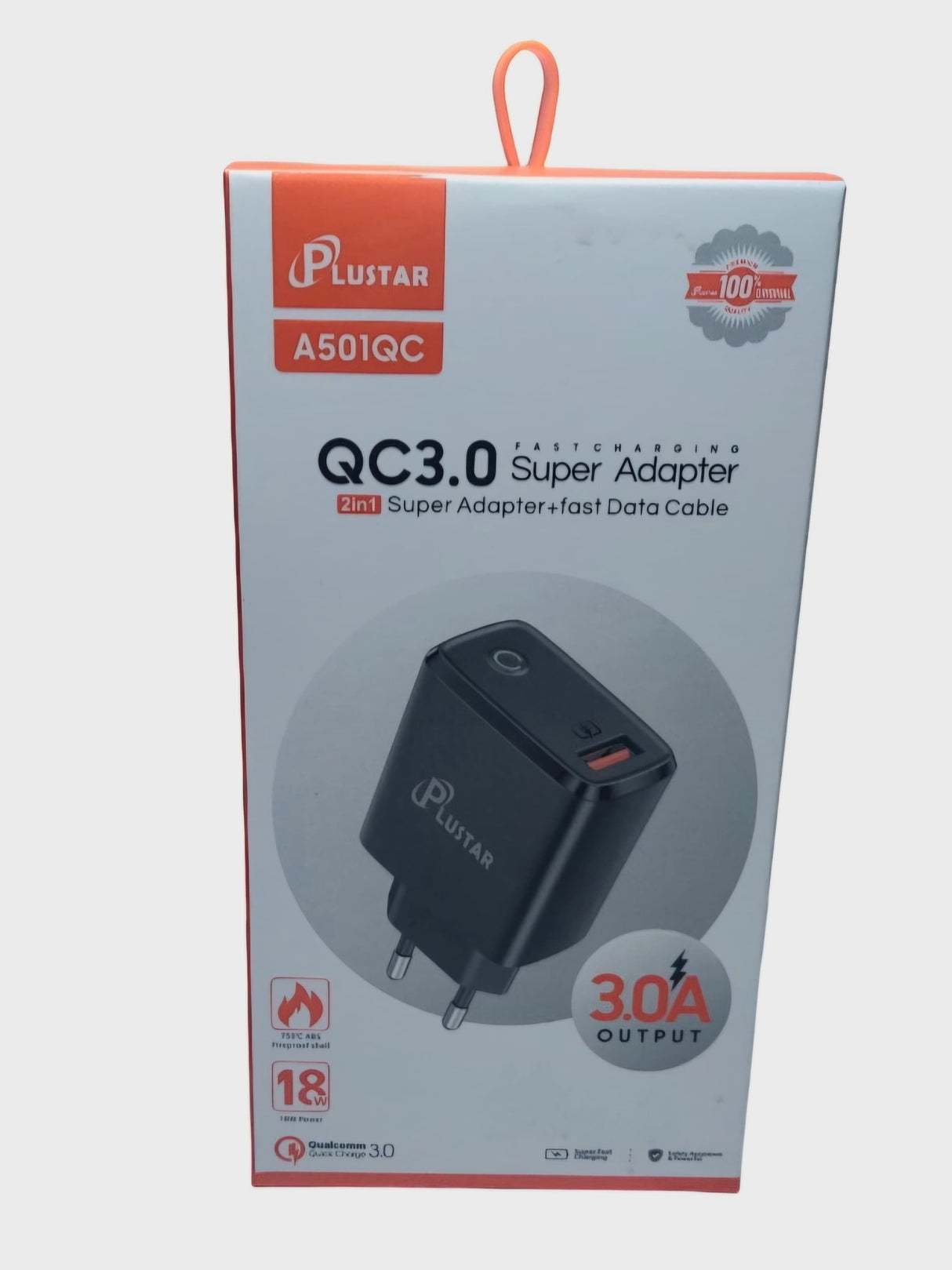 PLUSTAR A501QC Chargeur Fast charge 3A et 18W avec Cable Type C