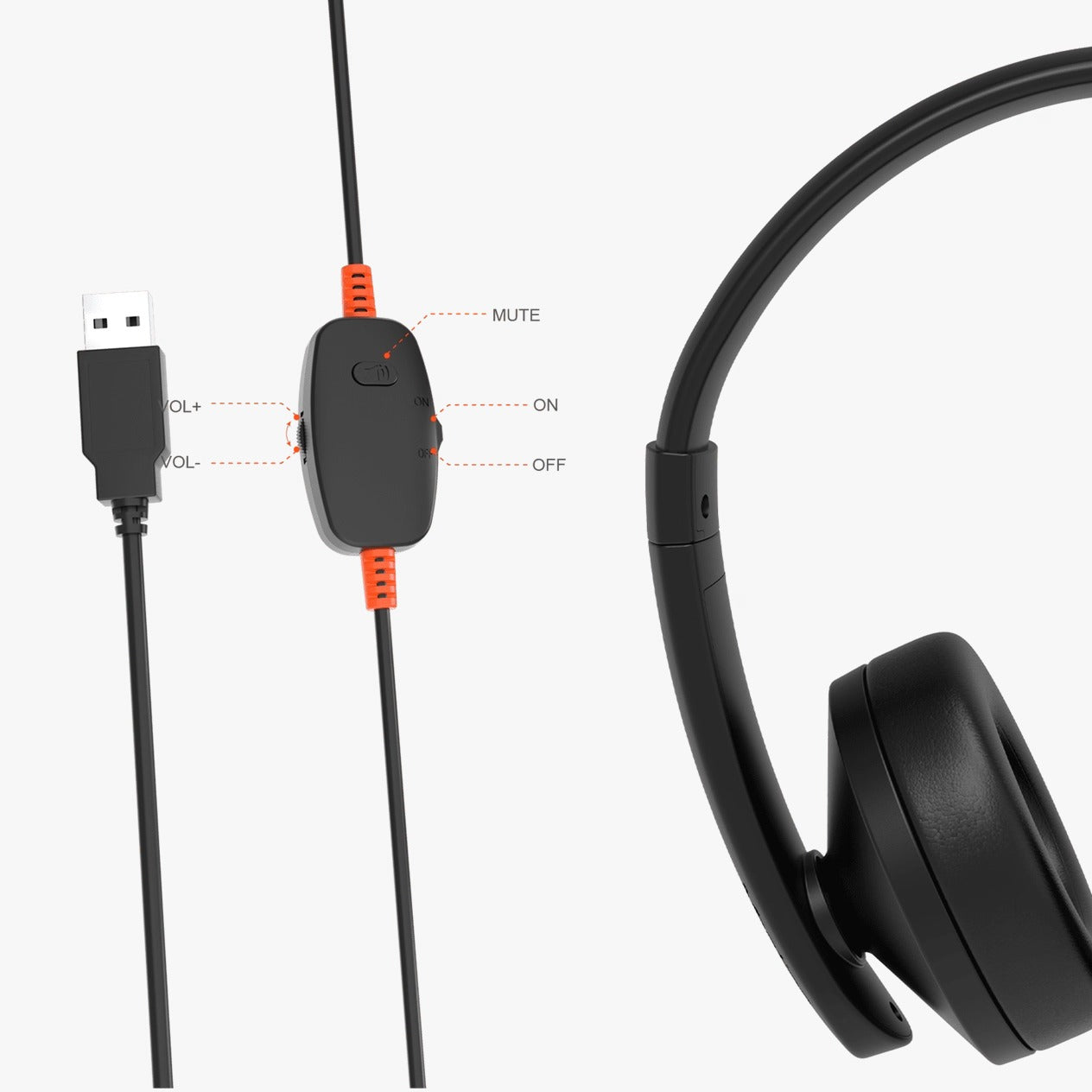 ميتشن HP003U - سماعة هاتف سلكية USB: تواصل واضح وراحة مثالية